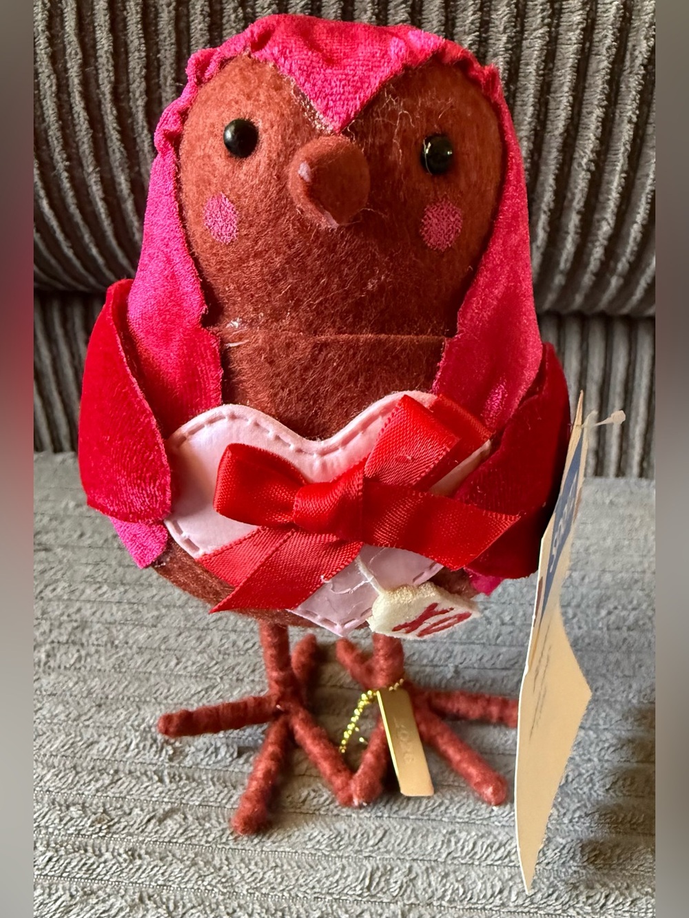 Feathery Friends Spritz Boxter Red and Pink Valentine Bird Figurine 2026